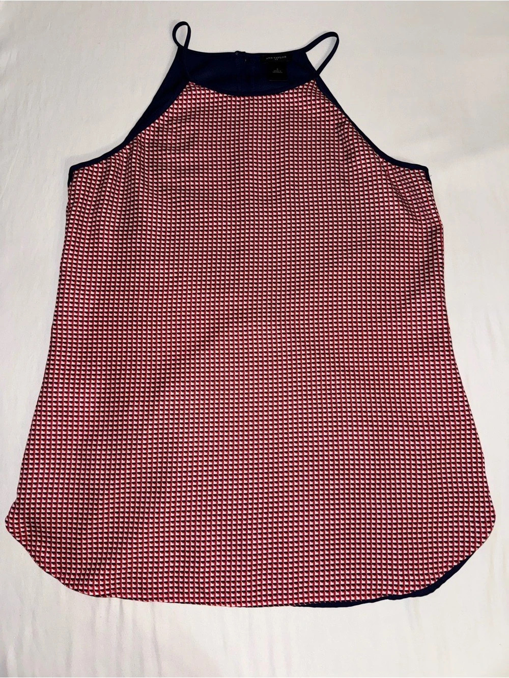 Ann Taylor Geometric Camisole in Blue & Red Size Small